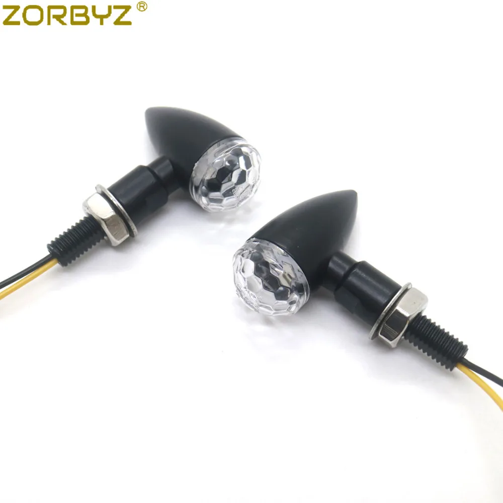ZORBYZ мотоцикл металлический черный светодиодный мини пуля сферические линзы указатели поворота светильник для уличных спортивных велосипедов Чоппер на заказ