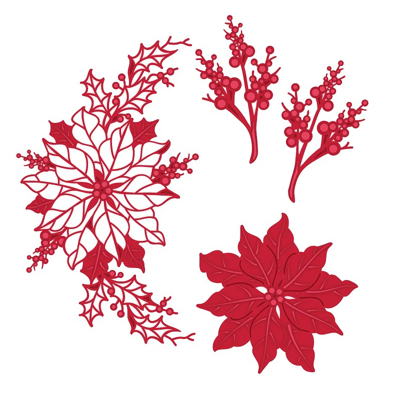 4pcs Flowers Leafs Shape Metal Cutting dies Scrapbooking Album Handcrafts Embossing DIY Paper card Making Models Stencils Tools