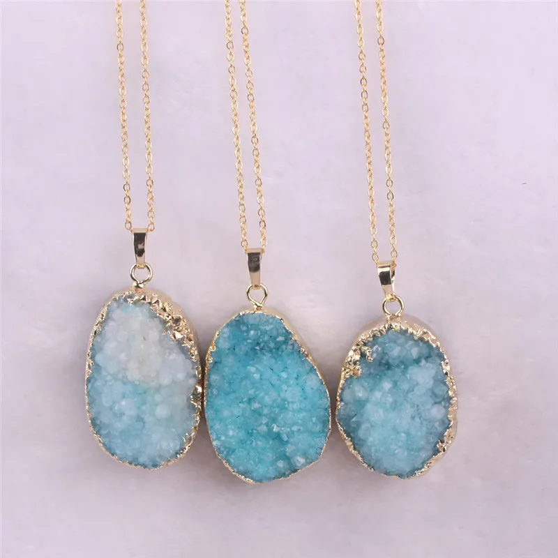 Подвеска с натуральным камнем синяя подвеска камнем|natural druzy|stone pendantnatural stone pendant |