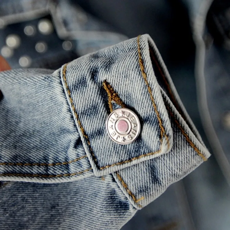 

Brand Fashion Women Cowboy Coats Women Lapel Beading Loose Casual Denim Jacket Long Sleeve Plus Size S-5XL Jeans Overcoat