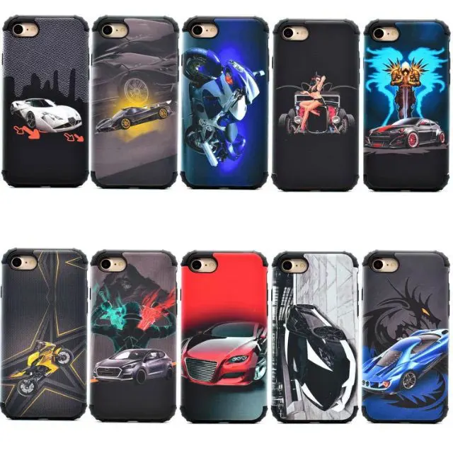 Heavy Armor Case Hybrid 2 IN 1 TPU + PC Car Series for Samsung Galaxy S7 edge S8 Plus For iPhone 5S SE 6 6S 7 |