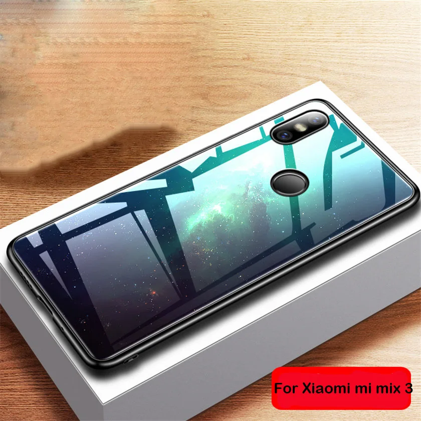 Новый стеклянный чехол для Xiaomi Mi Mix 3 Mix3 телефона с рисунком из закаленного стекла