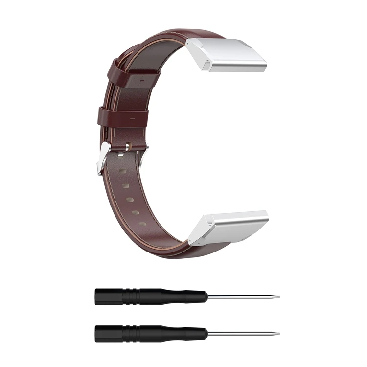 Brown 22 мм ремешок из натуральной кожи для часов Garmin MARQ fenix 5/5Plus forerunner 935/945 quatix 5/5 Sapphire Approach S60 - Цвет: Brown