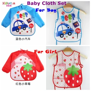 Нагрудник для новорожденных, комплект одежды для слюнятия, мягкий водонепроницаемый милый мультяшный разноцветный детский нагрудник с длинным рукавом, фартук с рисунком