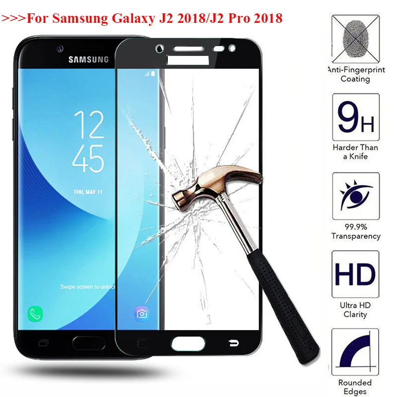 3D изогнутое полное покрытие закаленное стекло для Samsung J2 Pro 2018 Защитная пленка