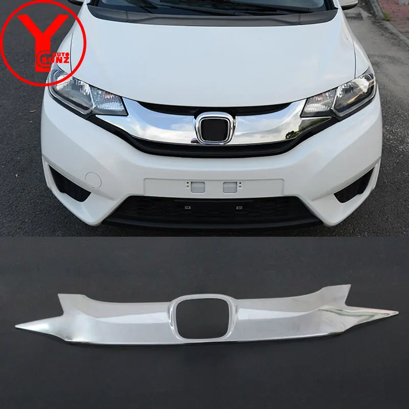 Хромированная передняя решетка радиатора для honda fit jazz 2015 2016 ABS автомобильные