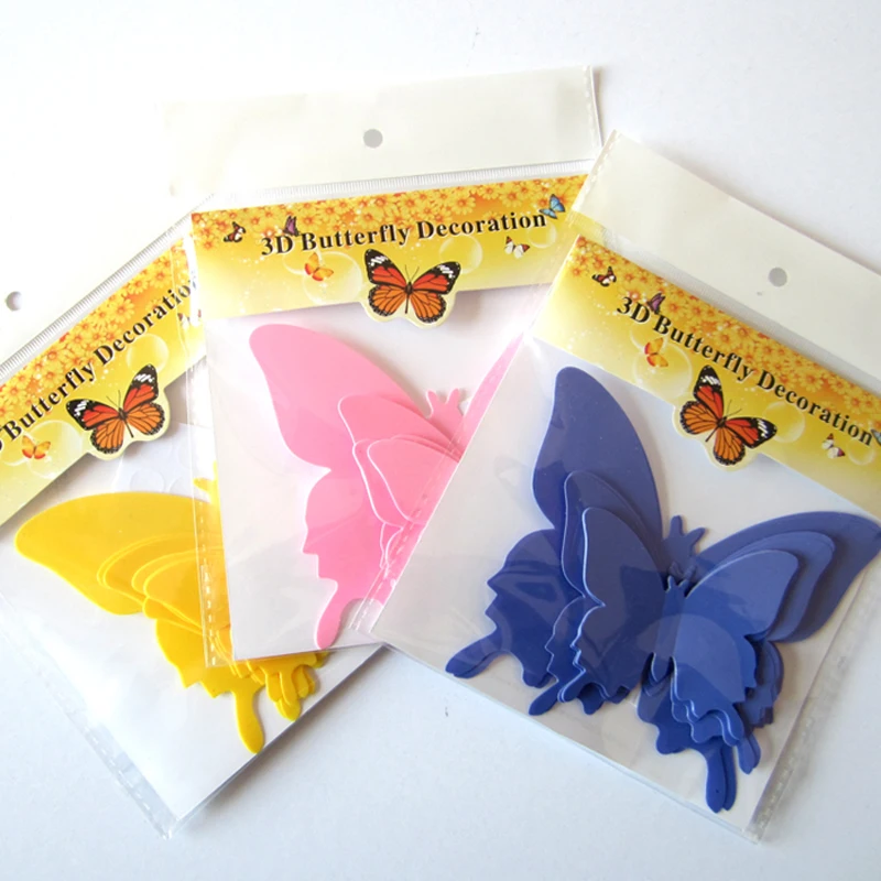 12 Pcs/Lot PVC Butterfly Decals 3D Wall Stickers Home Decor Poster for Kids Rooms Adhesive to Decoration Adesivo De Parede | Дом и сад