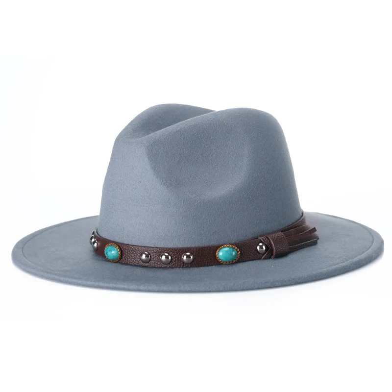 Gray new Fashion men fedoras women's fashion jazz Hat European American Round Caps Bowler Hats outdoor casual hat - Цвет: Gray