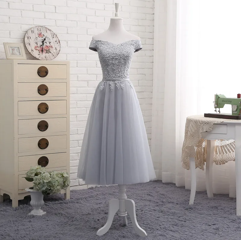 MNZ502X# кружевные платья подружки невесты, Новинка осени, короткое платье средней длины, стильное платье для выпускного вечера для девочек цвета шампанского, синего цвета, размера плюс, на заказ