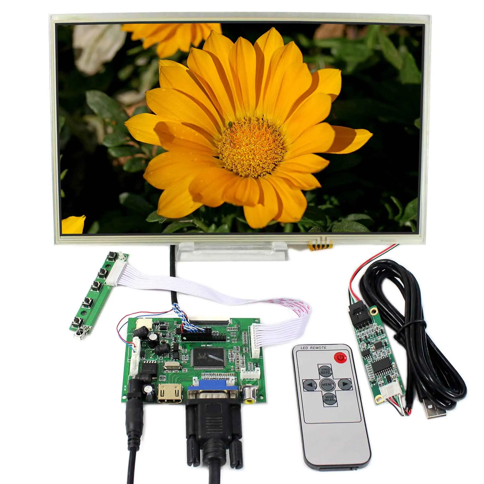 

12.1" 1366X768 HSD121PHW1+Touch LCD Screen with touch screen controller + HD MI VGA 2AV LCD Controller Board