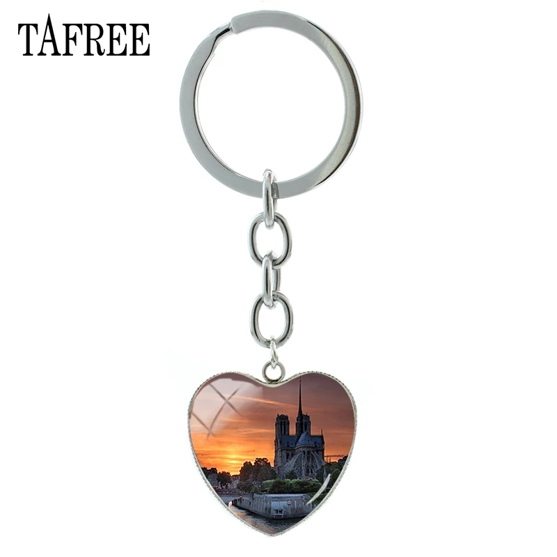 Брелок TAFREE в готическом стиле цепочка для ключей с подвеской форме сердца