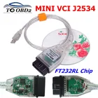 V16.00.017 MINI VCI для TOYOTA TIS Techstream mini vci FTDI FT232RL Chip J2534 OBD2 автомобильный диагностический кабель с поддержкой нескольких языков