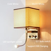 applique murale luminaire e27 bulb usb wall sconces living room bedroom lamp night wall light for home loft decor modern