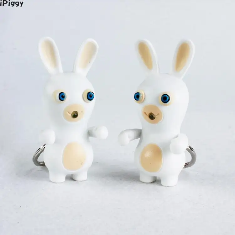 IPiggy, светодиодный фонарик, Raving Rabbids Keychina со звуком, игрушечные фигурки, игрушки, подарок для детей