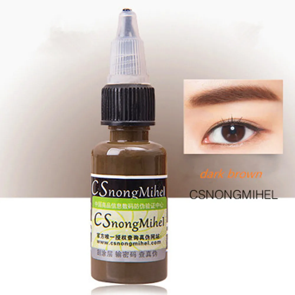 Dark browns 1/2oz15ml/бутылка блеск для губ тату краска для бровей чернила для бровей и губ Полупостоянный макияж быстрая окраска в - Цвет: Dark browns