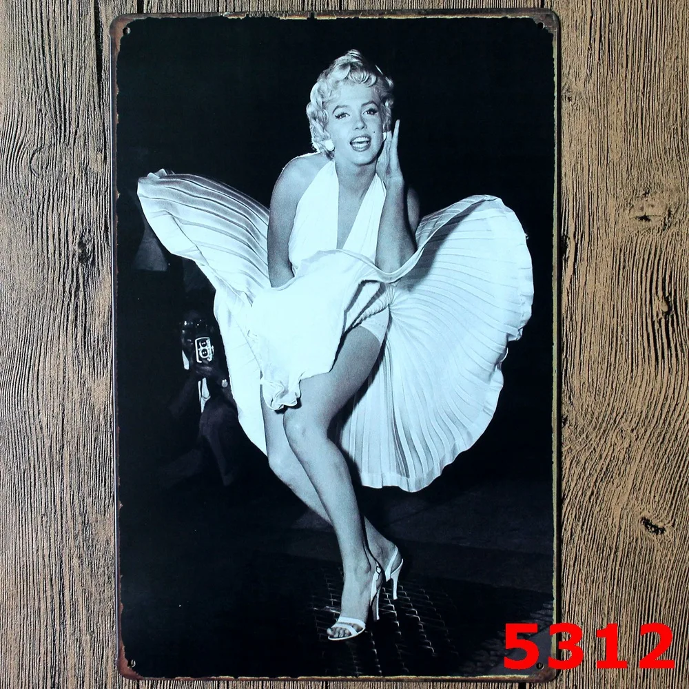 Marilyn Олово Признаки охоты F Утюг живопись кофе жесть кафе украшения стены плакаты настенный 20*30 см мульти-стиль