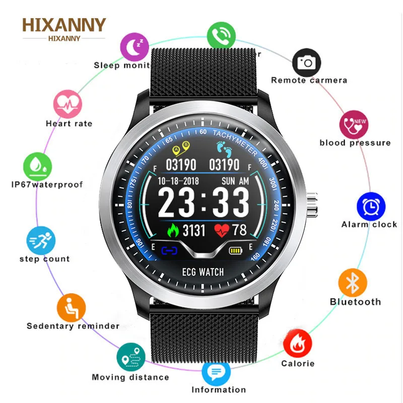 Hhanny N58 ЭКГ PPG умные часы с электрокардиографом экг дисплей Холтер монитор