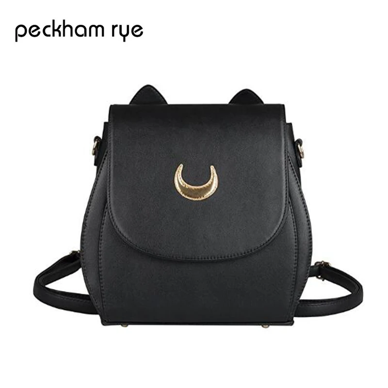PECKHAMRYE 2017 новая женская черная модная Милая сумка на плечо с изображением Луны