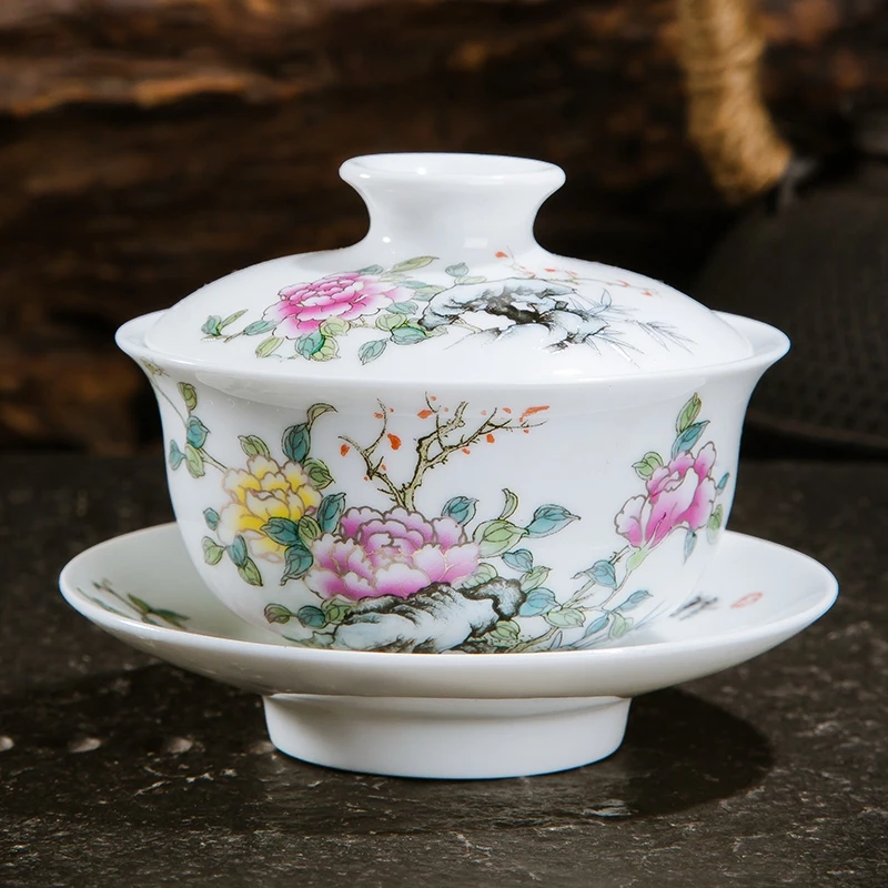 

120ml Jingdezhen Porcelain Tureen Puer Teaware Glaze Color Teapot Gaiwan Blue and White Porcelain Tea Bowl Travel Tea Set Gifts