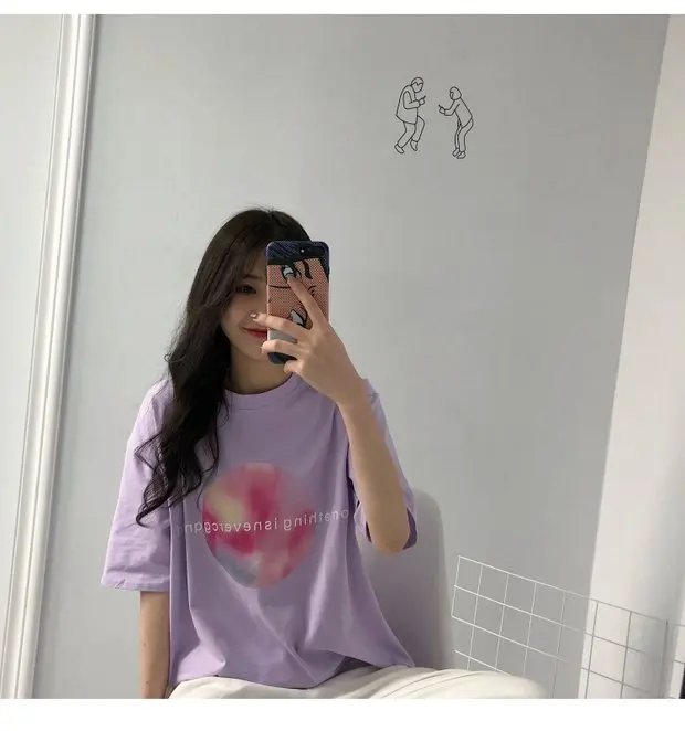 YouGeMan летняя футболка для женщин Одежда корейский Ulzzang Harajuku Письмо печати Bf с коротким рукавом футболки женские s рубашки топы