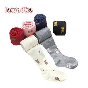 Детские колготки для девочек Lawadka, хлопковые колготки с милым мультяшным медведем, Осенние Колготки для танцев