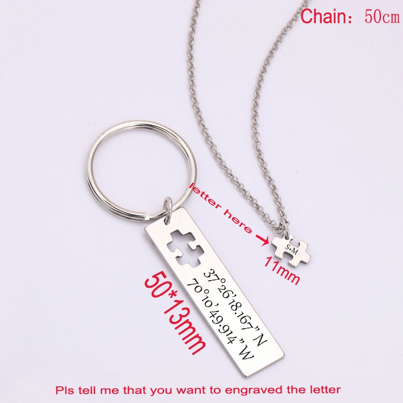 Персонализированные и долготу предметов ожерелье &quotкоординаты&quot брелок для