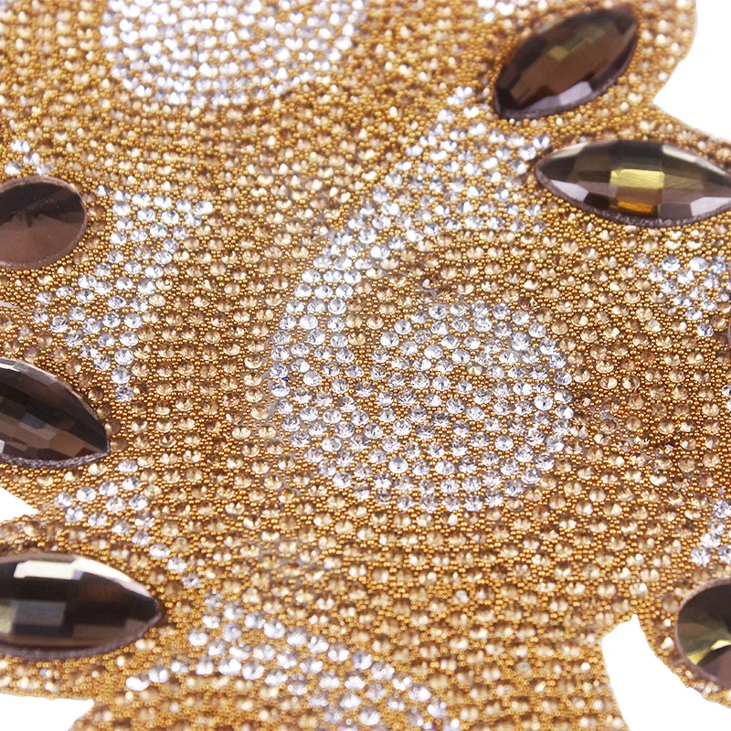 5 шт. кристалл горячей фиксации мотив воротник со стразами железо на шнуре