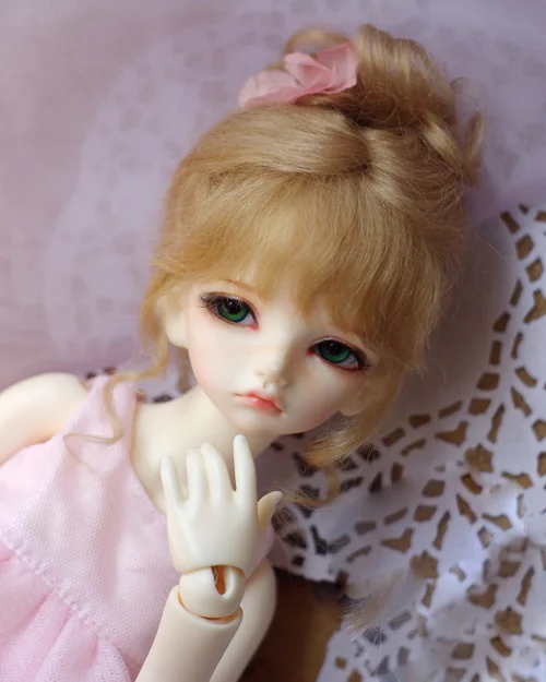 BJD куклы парики молочный чай коричневый Updo мохер для 1/3 1/4 1/6 1/8 DD SD MSD YOSD длинные