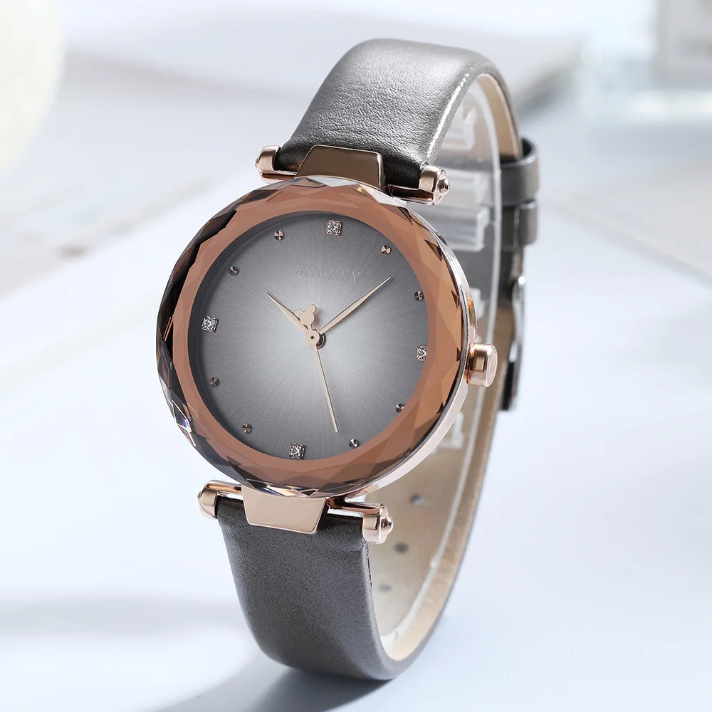 Disney Mickey Women Quartz Wristwatches Lady Leather Band Bracelet Gift Watches Reloj Mujer | Наручные часы