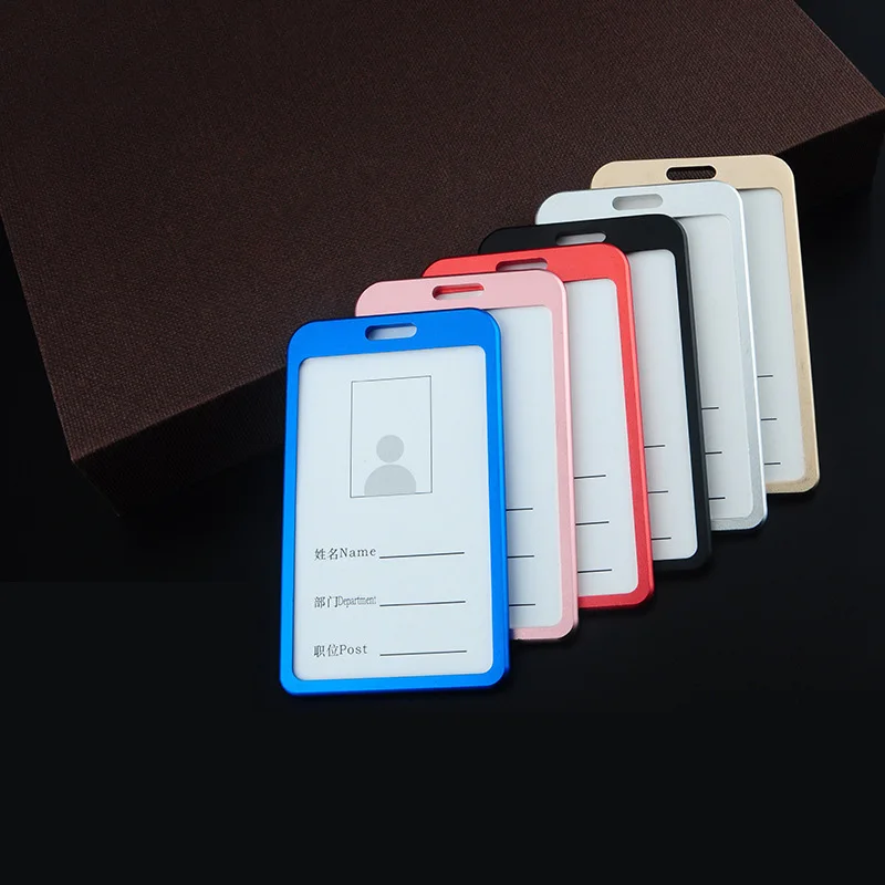 Novely металлический выдвижной значок простой прозрачный держатель для ID карты Пряжка Имя тег держатель для карт для подарков
