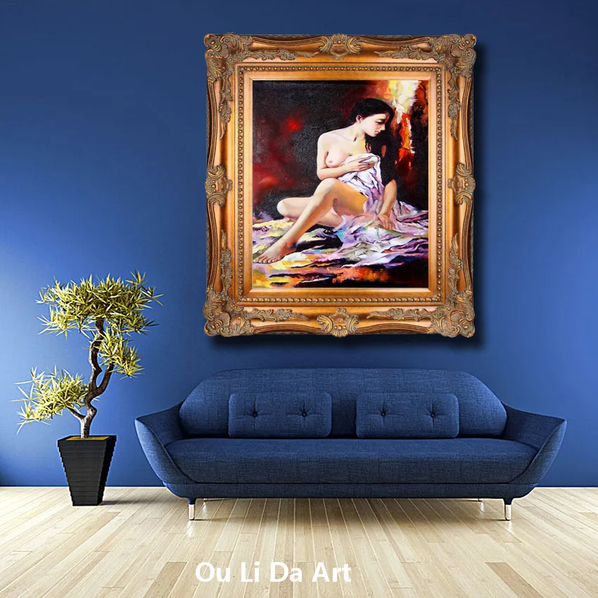 Фигурки сексуальные женские картины с тигром масляными рисунками напечатанные