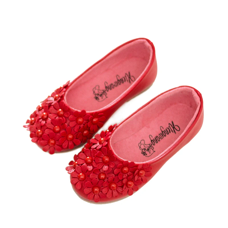Children Shoes Girls Princess Fashion Leather Lovely Flower Kids Soft Sole Flats Flat | Детская одежда и обувь