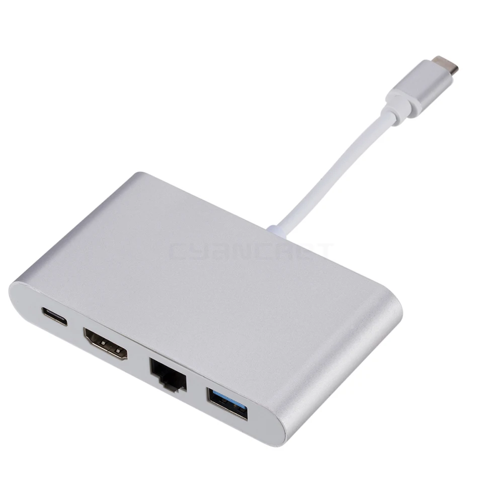 Адаптер Type C USB 3 1 к HDMI 0 RJ45 Ethernet type-C концентратор док-станция конвертер Поддержка 4K