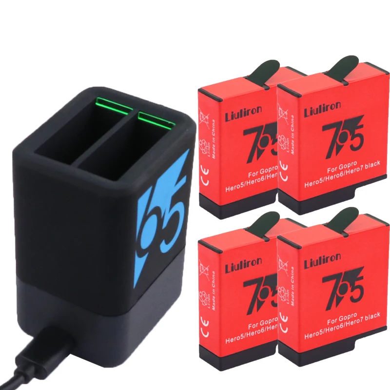 bateria hero7 1600mAh Batterie for GoPro Hero 5 Go Pro Hero 6 7 8 Battery Go Pro Hero5 Hero8 hero7 Black Camera accessories