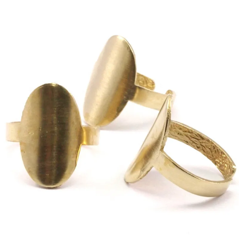 4 шт. .. Необработанная латунь Регулируемые кольца без рисунка yN090|ring blanks|adjustable ring