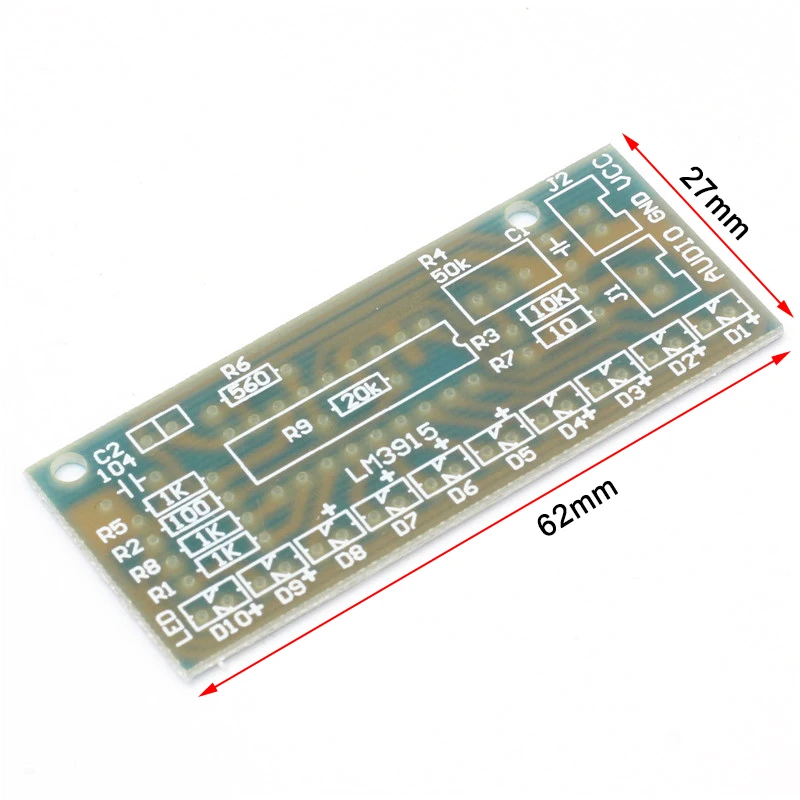LM3915 индикатор уровня звука Diy комплект 10 светодиодных звуковых спектра частот