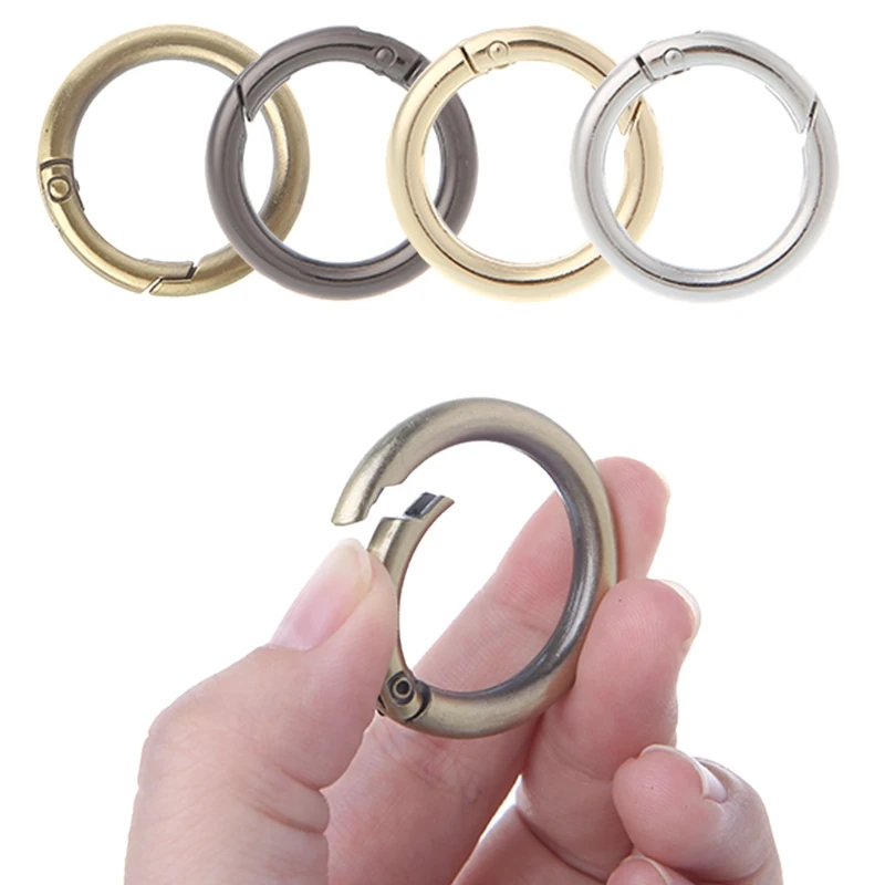 

5PCS Round Ring Circle Spring Snap For DIY Keyring Hook Bag Buckle Handbag Purse