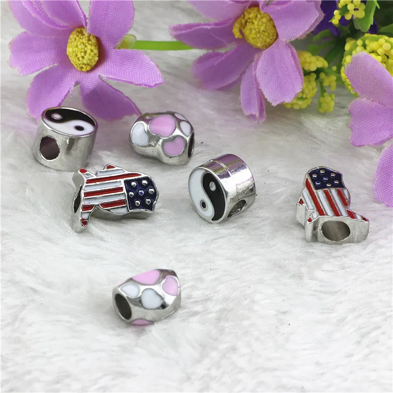 DIY Капельное сплетение вишневого цвета США бусинки с большими отверстиями