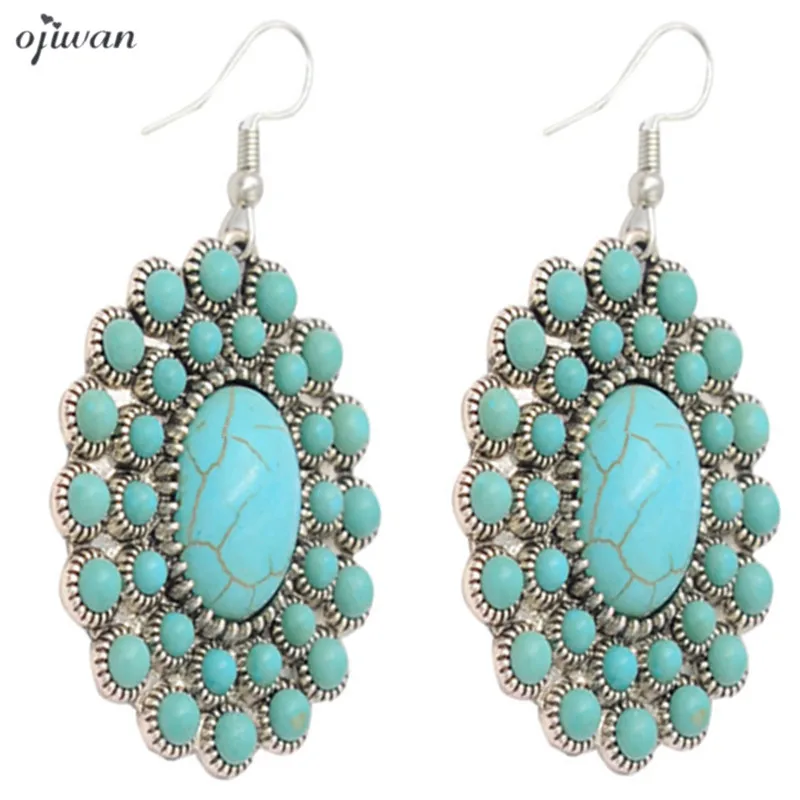 серьги с камнями Хиппи Boho Навахо ювелирных изделий бусинах камень чешские