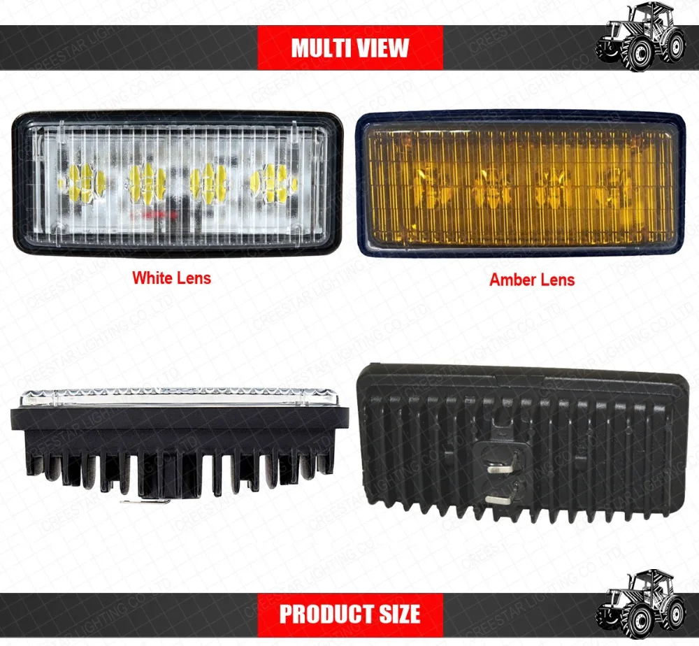 RE306510 RE161288 RE37450 JD 40-8010T светодиодный передний капот или верхний светильник кабины 5," x 2,5" Луч луча 4 светодиодный s Белый объектив x1pc