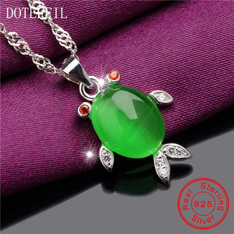 Cute Fish 925 Sterling Silver Round AAAA Zircon Pendant Necklace Women 100% Luxury Jewelry | Украшения и аксессуары