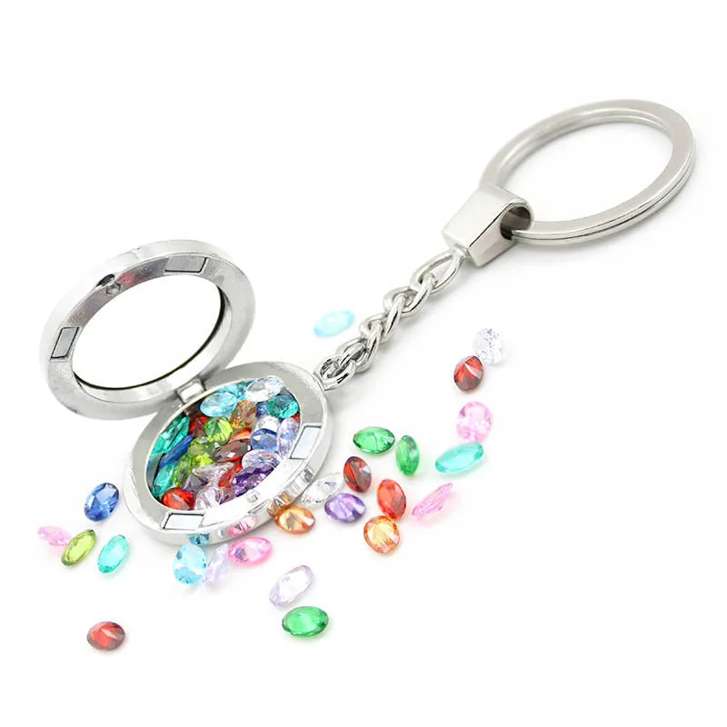 Diylocket 12 шт./лот циркон овальной Birthtones Подвески Цвета жемчужное Двойное сердце