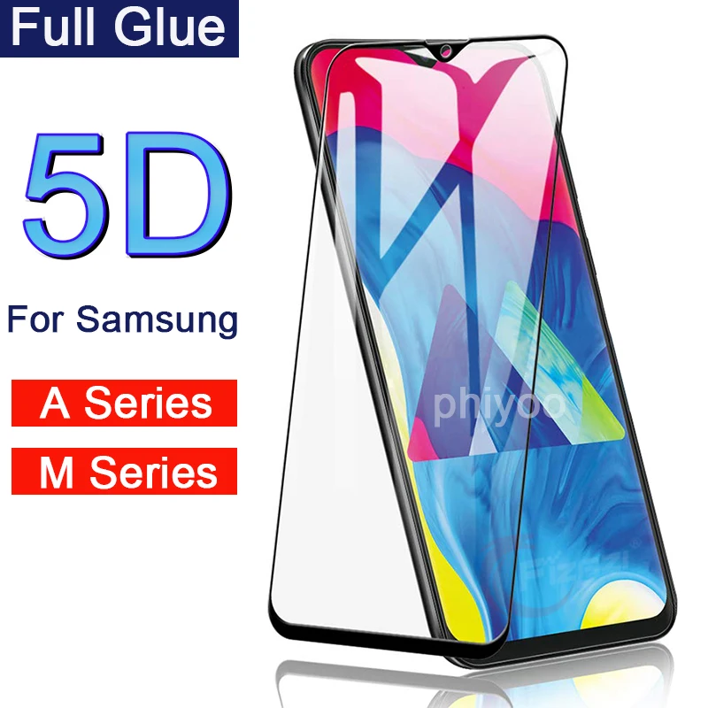Закаленное стекло с полным покрытием клея для samsung a10 a20 a30 a40 a50 a60 a70 a80 a90 M30 M20 M10