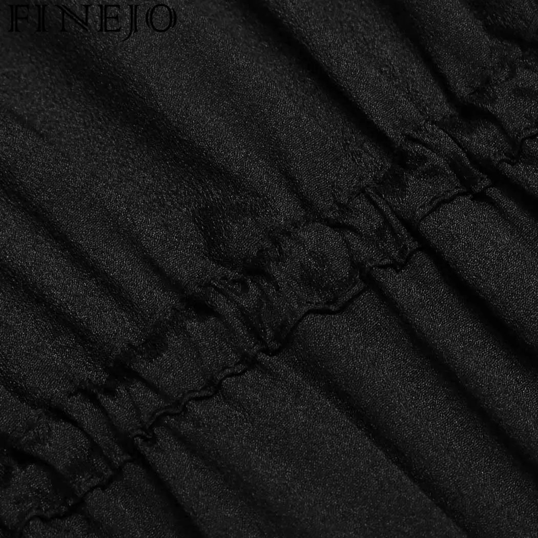 Женская свободная туника FINEJO повседневная однотонная с v образным вырезом и