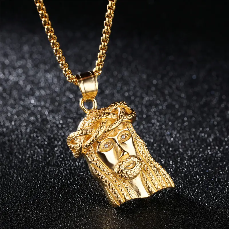 V.Ya Jesus Piece Christian Necklace Silve/золотой кулон из нержавеющей стали и цепочка для
