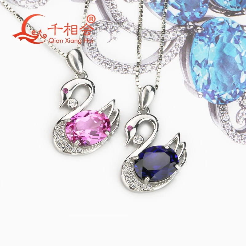 

Swan shape cubic zirconia 925 silver pendant necklace jewelry anniversary wedding gift party engagem