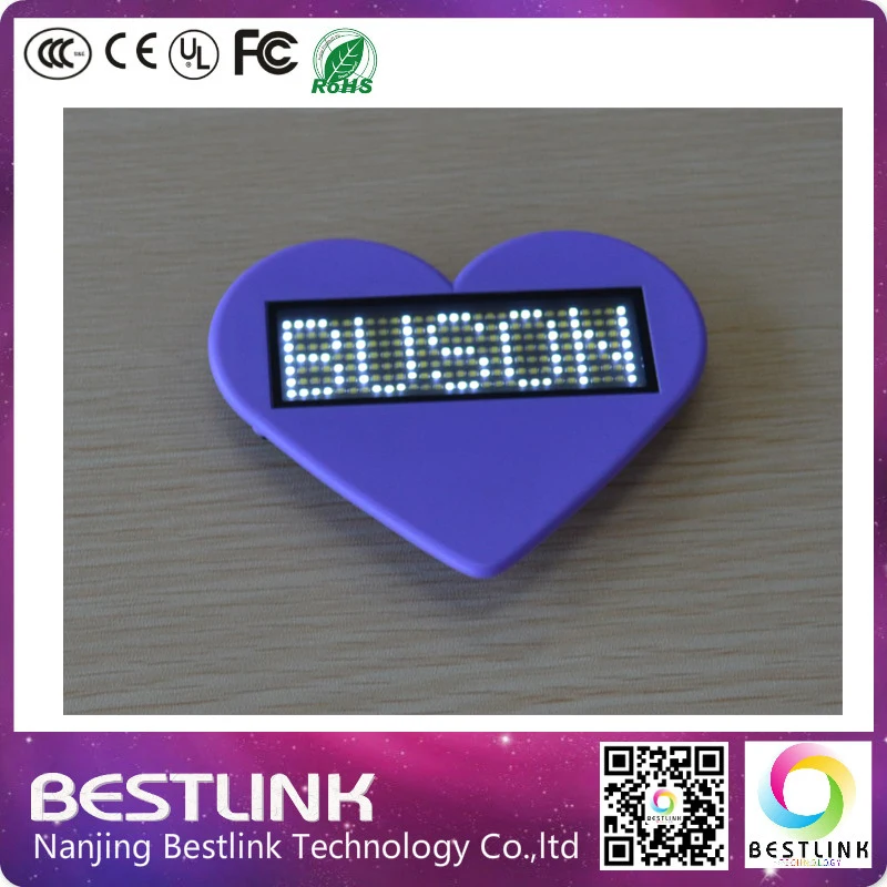 Белый светодиод знаки Перезаряжаемые Прокрутка Имя карты тег USB LED Знак тегов