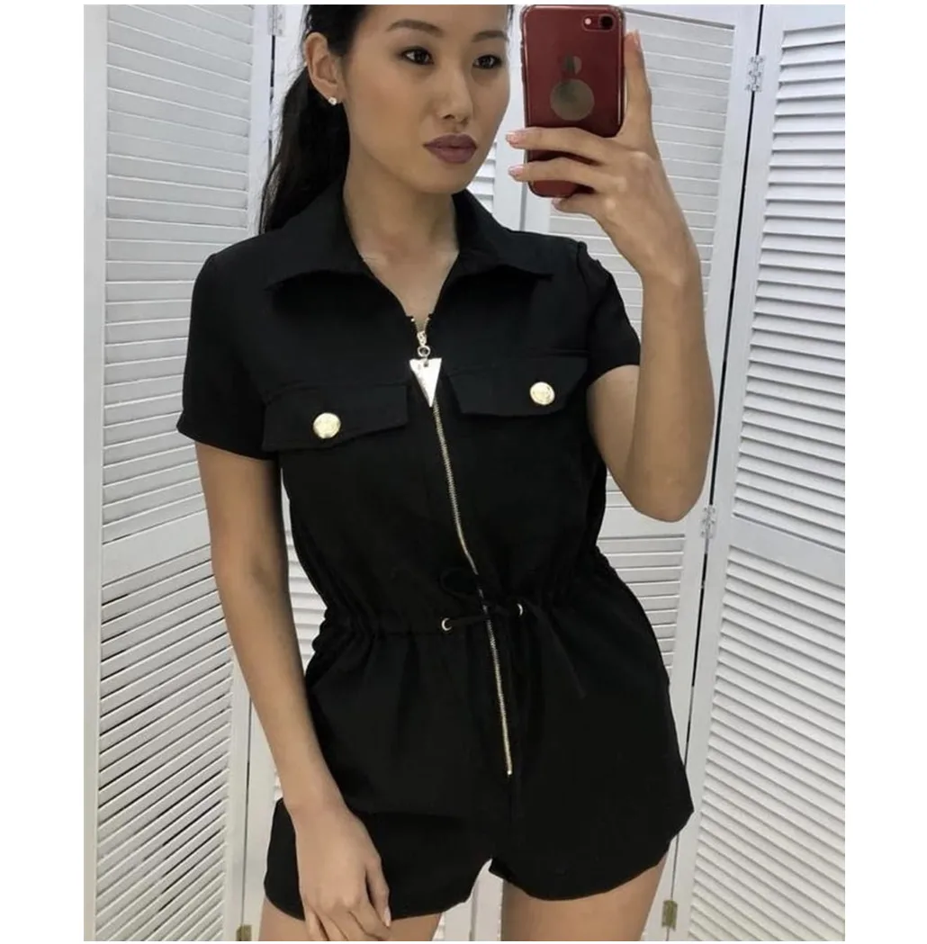 2019 летние женские костюмы Формальные Тонкий Ladies офисные Комбинезоны на молнии