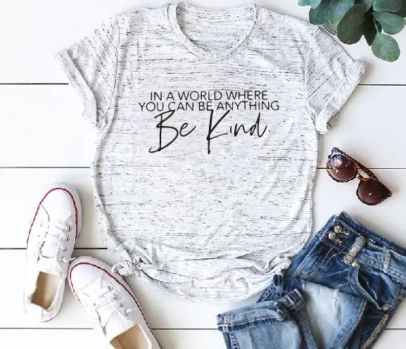 OKOUFEN Be kind футболка с надписью, подарок для учителя, розовая футболка с надписью, Повседневная модная женская футболка, топ, футболка размера плюс, Прямая поставка - Цвет: marble t  black word