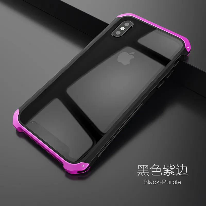 Soinmy противоударный металлический чехол для iPhone XR, чехол-броня, закаленное стекло, задняя крышка для iPhone 6, 7, 8 Plus, X, XS, XR, XS Max, роскошный чехол